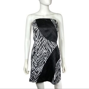 Wishes Zebra Print Strapless Body Con